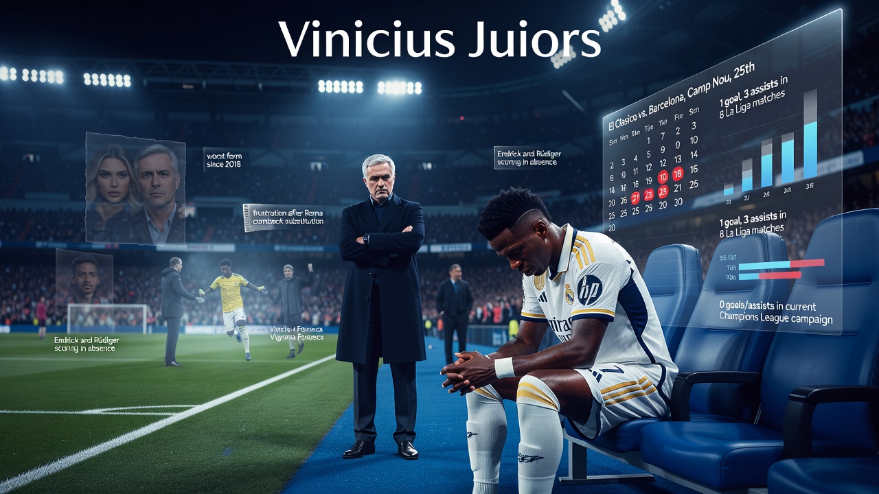 Vinicius Junior inicia suspensão em meio à pior fase no Real Madrid